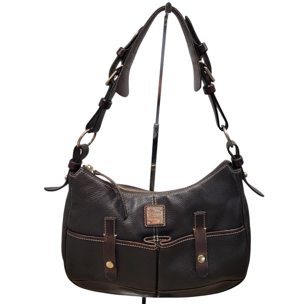 Dooney & Bourke Medium Camden Hobo Shoulder Bag, Black/Brown Leather